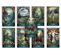 Cartas de Oracle Lenormand de vidrieras. Tarjetas modernistas. 36 tarjetas de Madame Lenormand para adivinación y adivinación