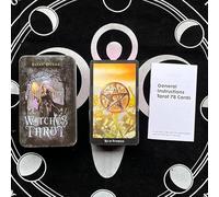 Cartas de oráculo del Tarot con Caja de Hierro y Manual de Instrucciones en inglés, 4 x 2.4 Pulgadas (Witches Tarot)