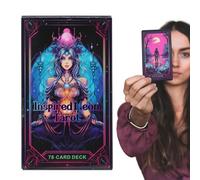Cartas de oráculo del tarot de neón - Baraja de 78 piezas, juego de adivinación con diseño inspirador, herramienta de orientación con fácil interpretación, accesorio divertido, cartas premium para