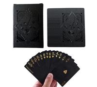 Cartas de Poker para Jugar - Juego de 54 Cartas de Jugar Negros Creativas e Impermeables para principiantes | Accesorios de Juegos de Cartas para Juegos de Mesa, Interacción, Actividades en Grupo