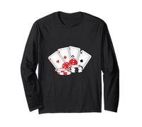 Cartas de póquer, fichas de Casino, Dados - Mano ganadora de Cuatro ases Manga Larga