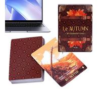 Cartas de tarot - 36 piezas de baraja de adivinación de otoño, tarjetas de adivinación estética para meditación, lectura de energía, aprendizaje, trabajo, amor, adultos, escuela y hogar, 3.6 x 2.7 x