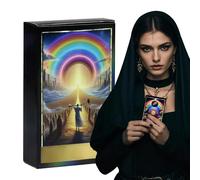 Cartas de tarot, baraja de oráculo, edición clásica intuitiva antigua premium, colección portátil de recuerdos de fiesta nocturna, herramienta ritual con guía inglesa de adivinación