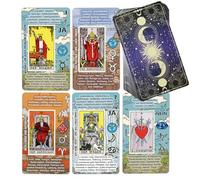 Cartas de Tarot - Cartas Tarot Principiantes Español - No Necesita Libro Guía - Baraja de Aprendizaje de Lectura Fácil y Rápida con Significados Escritos - Horoscopos, Planetas y Chakras (Aleman)