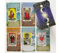 Cartas de Tarot - Cartas Tarot Principiantes Español - No Necesita Libro Guía - Baraja de Aprendizaje de Lectura Fácil y Rápida con Significados Escritos - Horoscopos, Planetas y Chakras (Frances)