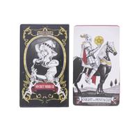 Cartas de tarot con significados, cubierta portátil, obras de arte detalladas y guía, acabado artesanal de calidad, juego de tarot de adivinación para meditación, adivinación, cumpleaños, 4 x 2.36