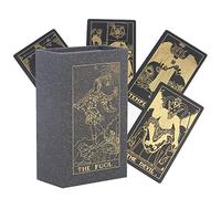 Cartas de Tarot de 78 Cartas con lámina de Oro Negro con guía y Caja