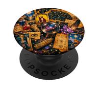 Cartas de Tarot de Collage de astrología de hechicería mística con Cristales PopSockets PopGrip Adhesivo