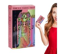 Cartas de tarot, juego de tarot para principiantes, 4.02 x 2.48 pulgadas, 78 piezas con diario de libro guía, baraja compacta de espíritu de oráculo para encantamiento, energía , temas de