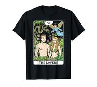 Cartas de Tarot para Parejas de The Lovers, cómic Retro, Garden of Eden Camiseta gráfica económica
