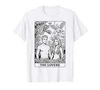 Cartas de Tarot para Parejas de The Lovers, cómic Retro, Garden of Eden Camiseta gráfica económica