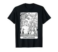 Cartas de Tarot para Parejas de The Lovers, cómic Retro, Garden of Eden Camiseta gráfica económica