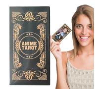 Cartas de tarot para principiantes, baraja de adivinación de 78 hojas inspirada en el anime, cartas completas de adivinación en inglés para camping, escuela y sala de juegos