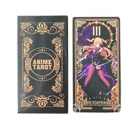 Cartas de tarot para principiantes - Baraja de ilustración de anime de 78 cartas, juego completo de adivinación en inglés, juego de adivinación apto para principiantes para la escuela, sala de juegos