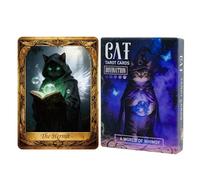Cartas de tarot para principiantes, baraja de oráculo con diseño de gato, baraja de tarot de 3.51 x 2.52 pulgadas con de color, tarjetas de mesa de papel grueso, tarjeta de oráculo con