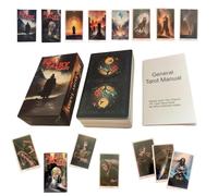 Cartas de Tarot Rojas - Tarjeta de Fantasía Inglés | Juego de Oculta de Divinación Ilustrada, Baraja de Arte Mística para la Fiesta de Recolectores y Lectores