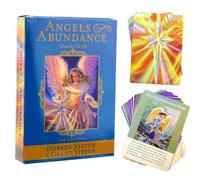 Cartas de tarot, tarjetas de oráculo de ángeles de la abundancia, 44 cartas exquisitas cartas de tarot ligeras y pequeñas, fáciles de llevar, juego de cartas de tarot para principiantes