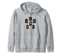 Cartas del Tarot Celestial Sol Luna Estrellas Místico Sudadera con Capucha
