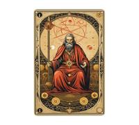 Cartas Del Tarot El Rey León Serio Carteles De Pared De Metal Retro Letrero De Estaño Vintage Pintura De Hojalata Placa Para Tienda Garaje Cafetería 20X30Cm