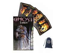 Cartas del Tarot Fantasma, Ghost Tarot Cards, con Bolsa de Almacenamiento de Terciopelo, Juego de Cartas, Adecuado para Adultos, Tamaño: 10.5 x 6 cm, Idioma: Inglés