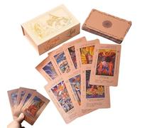 Cartas Del Tarot - Patrón De Personajes Retro, 1 Juego De Juguete De Adivinación Clásico Para Adultos Jóvenes, Baraja Estética Vintage Con Guía Instructiva, Papelería, Actividad Oracular Para Viajes,