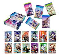 Cartas Genshin Genshin Card, 32 Packs Goddess Story Booster Box TCG, Caja de Refuerzo de Cartas Coleccionables, Anime Trading Cards Regalos de Cumpleaños