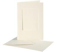 Cartas passe-partout - Creativ Company - 10,5x15 cm - Blanco roto - 10 sets - Cuadrado