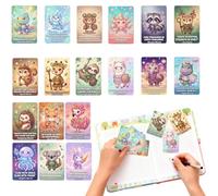 Cartas Positivas De Afirmaciones Para Mujeres | Mazo para el Mindfulness de 18 Piezas,Tarjetas Positivas De Patrón Animal - Para Hija, Hermana, Amigas Familia Colegas