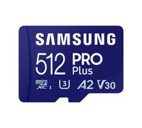 'CARTE DE MEMORIA SAMSUNG 512G MICRO SD PRO PLUS 2023 con adaptador SD 4K clase 10 Lectura 180 Mo/s Escritura 130 Mo/s MB-MD512SA/EU'