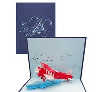 'Carte de POP UP 3D Avion - Hélice avion, carte voyage Bon d'achat, avion, bon d'achat de voyage