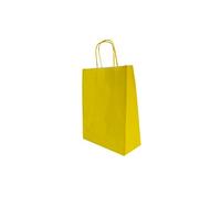 Carte Dozio - Bolsa de papel de color amarillo, asa retorda, 22 + 10 x 27 cm, 25 unidades
