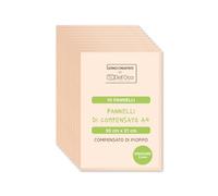 Carte Dozio - Madera creativa de Dell'Oca 10 hojas A4 contrachapada de álamo de 3 mm de grosor - Calidad B/BB - Hojas de madera multicapa para decoración, pirografía, bricolaje, modelismo, pintura