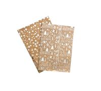 Carte Dozio - Papel de regalo metálico plateado, F.to cm 70 x 100 cm plegados 70 x 50 cm - Mix 2 sujetos - 10 fg