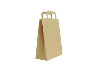 Carte Dozio - Shopper en Kraft color Habana, mango plano, 22 cm + 10 x 29, cf 25 unidades, 7-BCAPP-25 uds