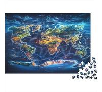 Carte du Monde fantastique | Pour Adultes |Style fantastique illustré| 52x38cm/1000pcs Puzzles Jeux Éducatifs Puzzles De Décoration Intérieure
