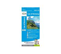 Carte IGN Lac d'Annecy 3431OT Cartes TU Bleu