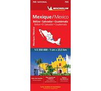 Carte Nationale Mexique / Mexico: Bélize, Salvador, Guatémala: 765