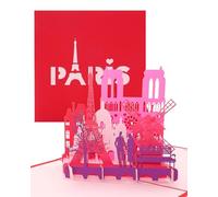 Carte pop-up « Paris je t'aime » - Carte à rabat 3D - Paris et la tour Eiffel - Bons de voyage et cadeaux - Carte 3D - Voyage urbain et voyage de mariage à Paris
