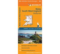 Carte Régionale Angleterre Sud-Ouest, Midlands, Pays de Galles: Wegenkaart Schaal 1 : 400.000: 503