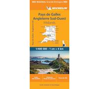 Carte Régionale Angleterre Sud-Ouest, Midlands, Pays de Galles: Wegenkaart Schaal 1 : 400.000: 503