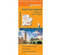 Carte Régionale South East England, Midlands, East Anglia: Wegenkaart Schaal 1 : 400.000