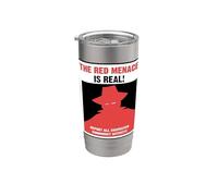 Cartel anticomunista de la amenaza roja Vaso térmico de acero inoxidable de doble pared