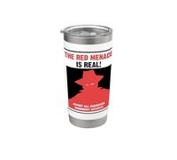 Cartel anticomunista de la amenaza roja Vaso térmico de acero inoxidable de doble pared