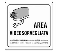 Cartel 'Area videosorvegliata' de aluminio.