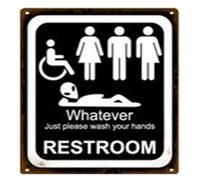 Cartel Aseos Hombre Señora Divertido WC Cartel de Metal Placa Inodoro Lata KTV Bar Tienda Baño Decoración Pared Mural del Hogar 8 X 12 Pulgadas(13)