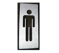 Cartel aseos Letrero de aleación de aluminio for baño, placa de Metal negro dorado, pegatina de pared 3D for puerta de sala de lavado, tablero de señalización for baño público, decoración artística fo