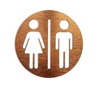 Cartel Aseos Letreros personalizados for baño de todos los géneros, letrero for puerta inodoro, placas, tablero aluminio compuesto for WC, dorado y plateado para Puerta(Gold,10x10cm)