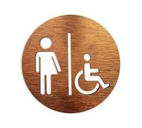 Cartel Aseos Letreros personalizados for baño de todos los géneros, letrero for puerta inodoro, placas, tablero aluminio compuesto for WC, dorado y plateado para Puerta(Gold 1,20x20cm)