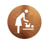 Cartel Aseos Letreros personalizados for baño de todos los géneros, letrero for puerta inodoro, placas, tablero aluminio compuesto for WC, dorado y plateado para Puerta(Nursery,20x20cm)