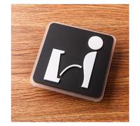 Cartel Aseos Señales de baño, señales recordatorio en cuclillas, placa puerta WC, señalización acrílica, pegatina, placas, marca logotipo para Puerta(D)